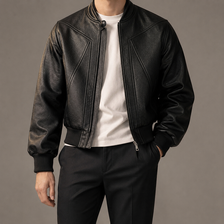 Bomber da uomo in pelliccia sintetica