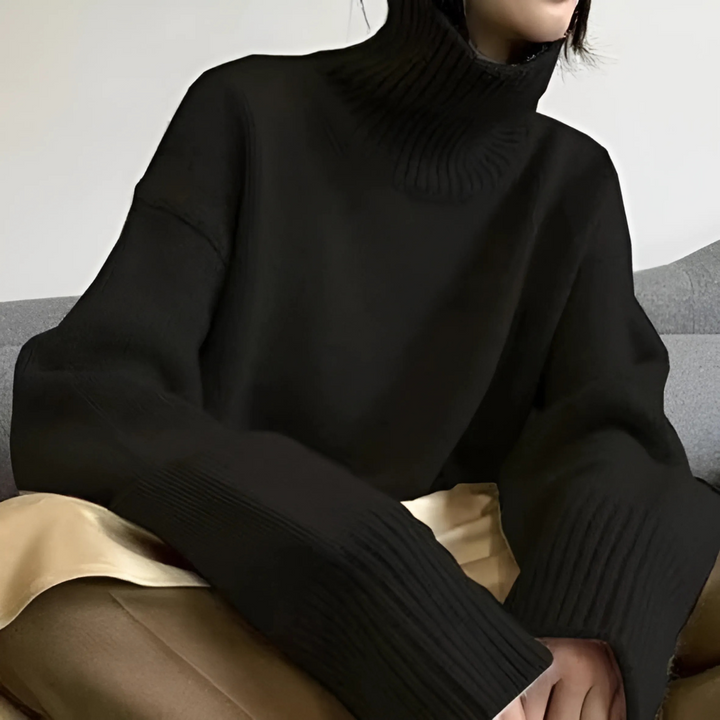 Lisette | Pull Col Roulé Intemporel en Cachemire