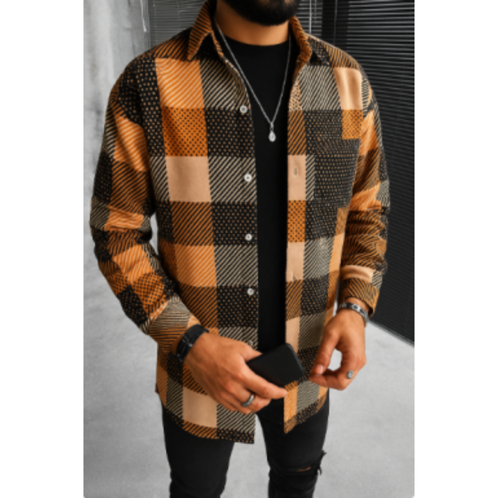 Hommes Chemise Boutonnée À Carreaux | Manches Longues
