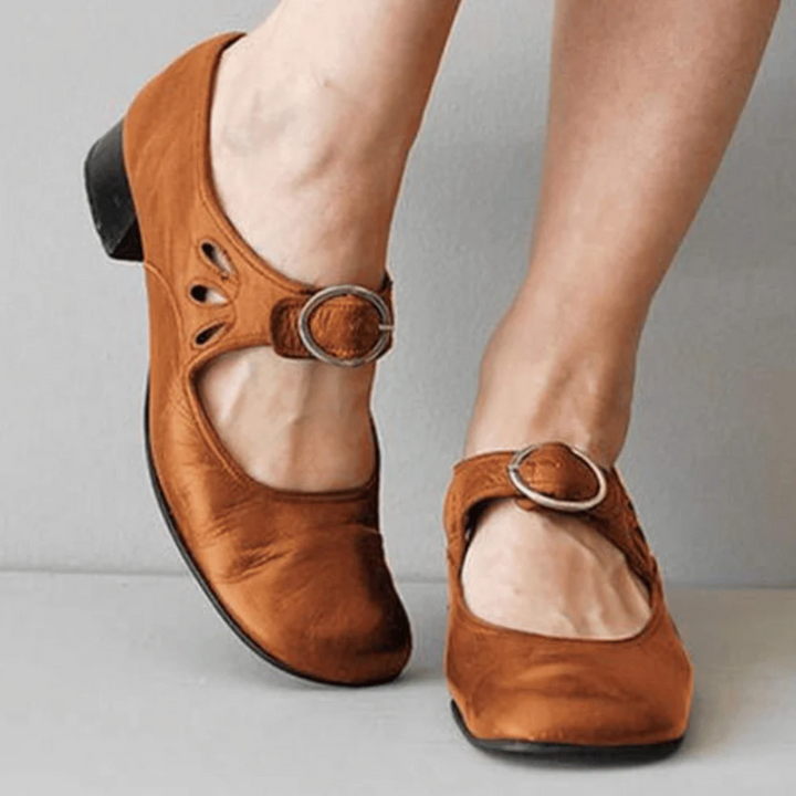 Sandales Élégantes À Talon Bas Et À Boucle Pour Femmes | Stylisé