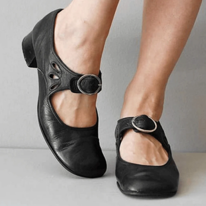 Sandales Élégantes À Talon Bas Et À Boucle Pour Femmes | Stylisé