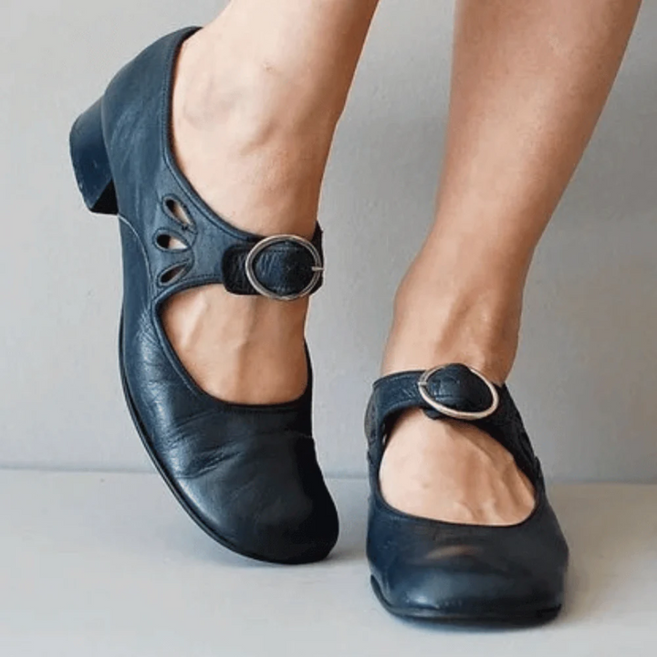 Sandales Élégantes À Talon Bas Et À Boucle Pour Femmes | Stylisé