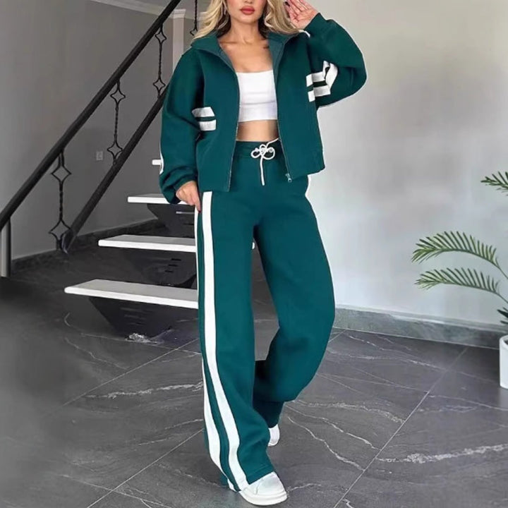Amélie | Ensemble Femme Veste Zippée & Pantalon Large