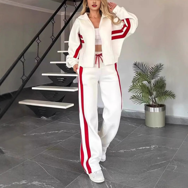 Amélie | Ensemble Femme Veste Zippée & Pantalon Large