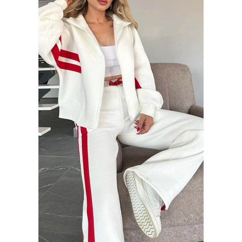 Amélie | Ensemble Femme Veste Zippée & Pantalon Large