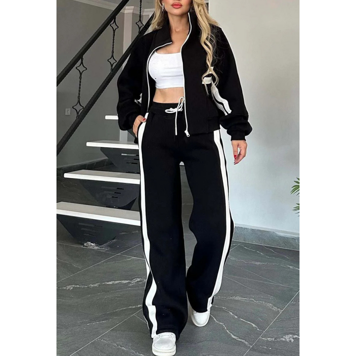 Amélie | Ensemble Femme Veste Zippée & Pantalon Large