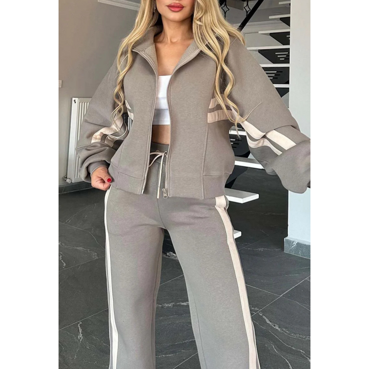 Amélie | Ensemble Femme Veste Zippée & Pantalon Large