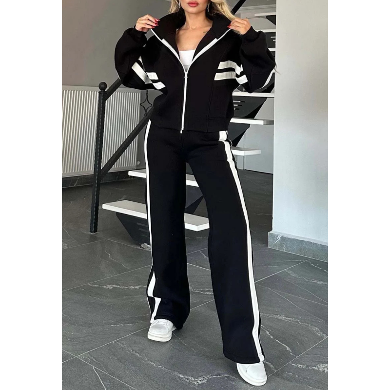 Amélie | Ensemble Femme Veste Zippée & Pantalon Large