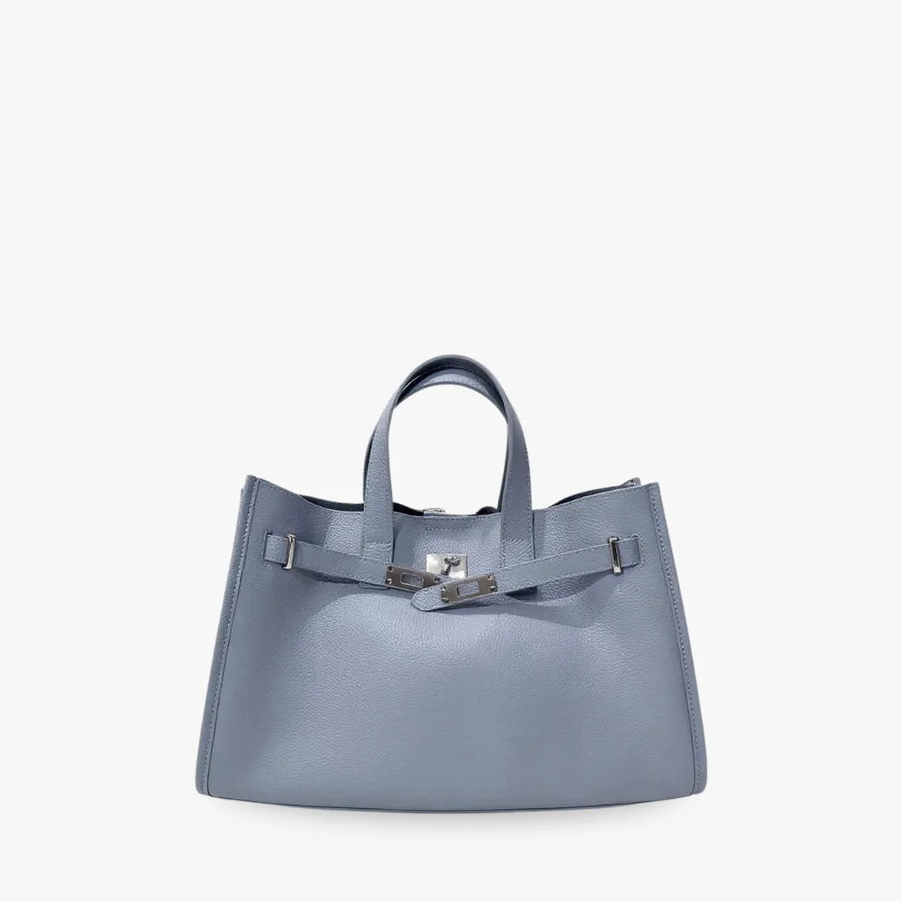 Grand Sac Cabas en Cuir Grainé – Sac à Épaule pour Ordinateur 15"