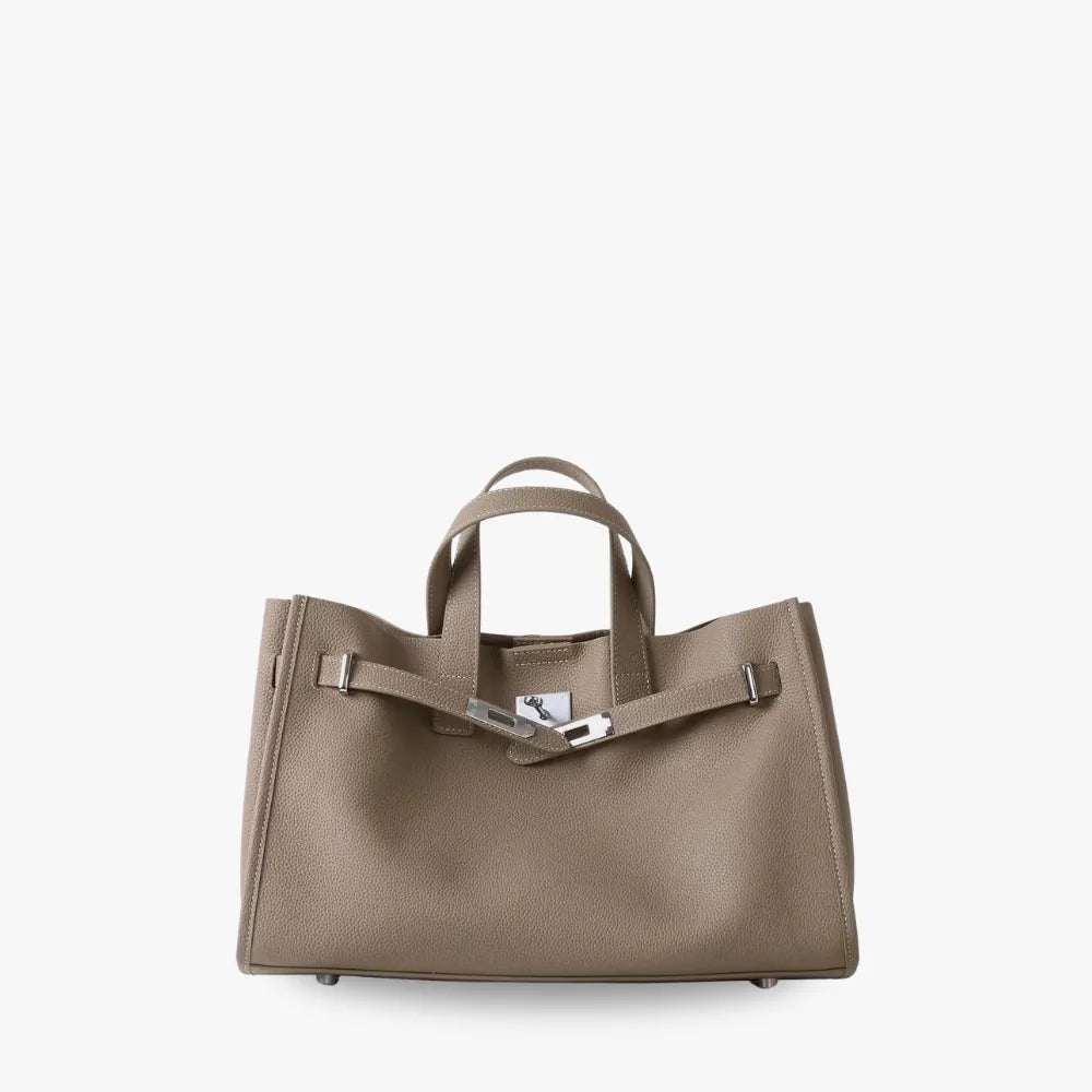 Grand Sac Cabas en Cuir Grainé – Sac à Épaule pour Ordinateur 15"