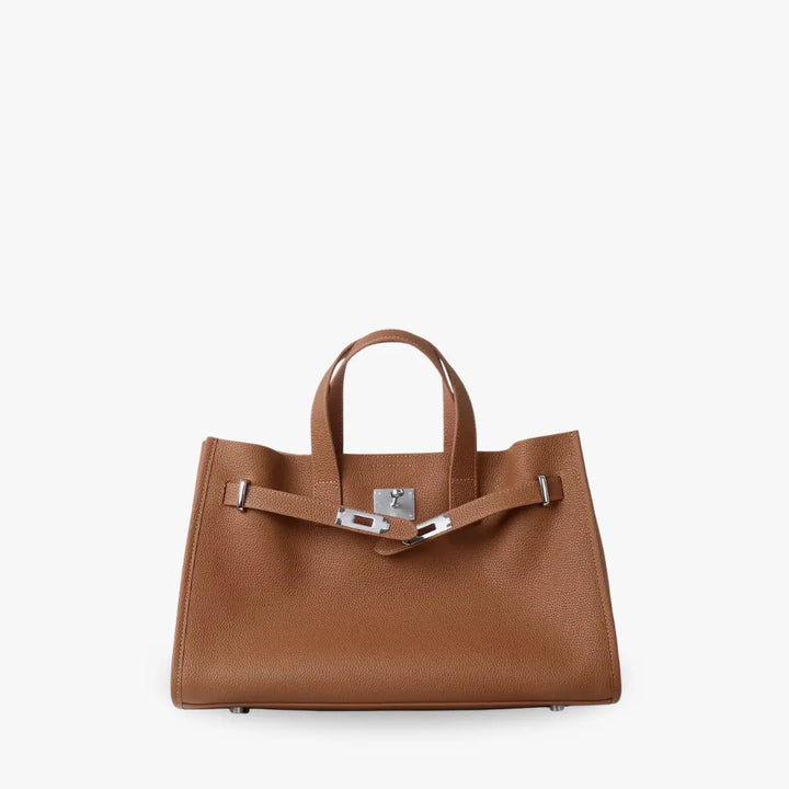 Grand Sac Cabas en Cuir Grainé – Sac à Épaule pour Ordinateur 15"