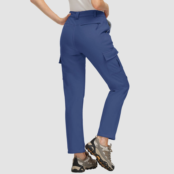 Pantaloni da trekking da donna, foderati in pile e idrorepellenti