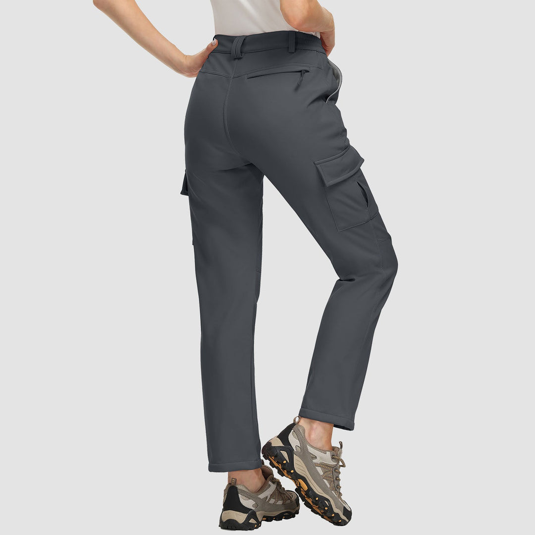 Pantaloni da trekking da donna, foderati in pile e idrorepellenti