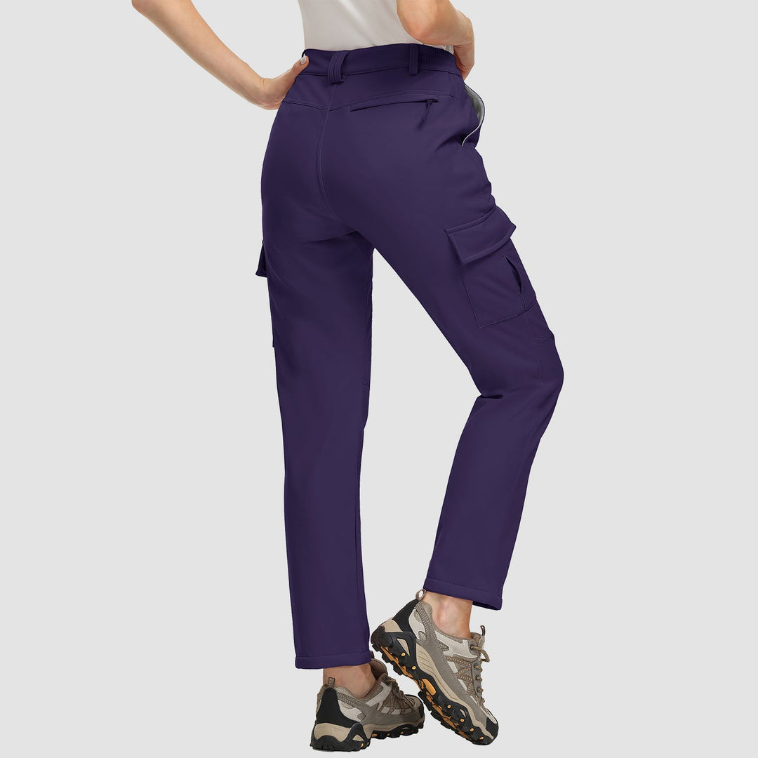 Pantaloni da trekking da donna, foderati in pile e idrorepellenti