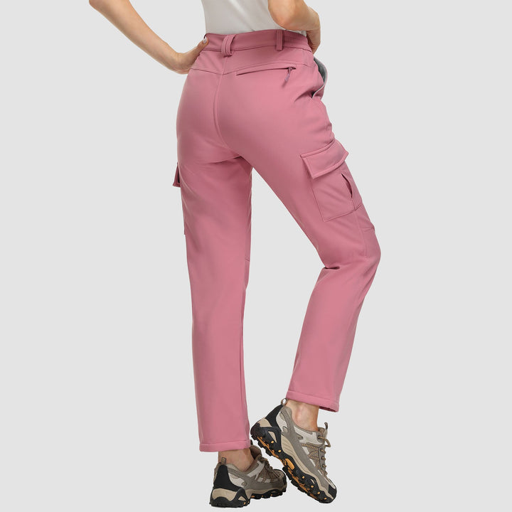 Pantaloni da trekking da donna, foderati in pile e idrorepellenti
