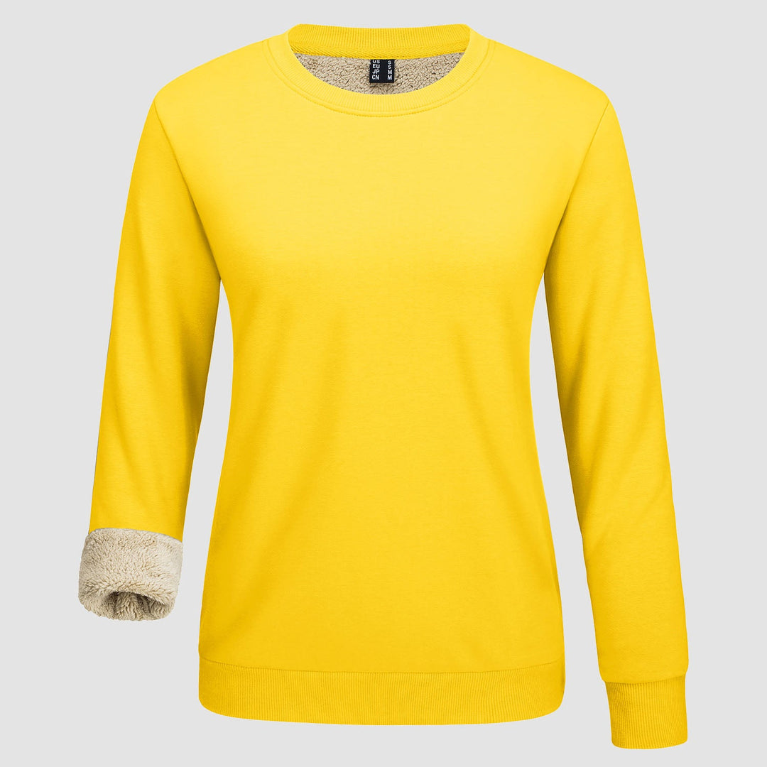 Dames-sweatshirt met fleecevoering en ronde hals