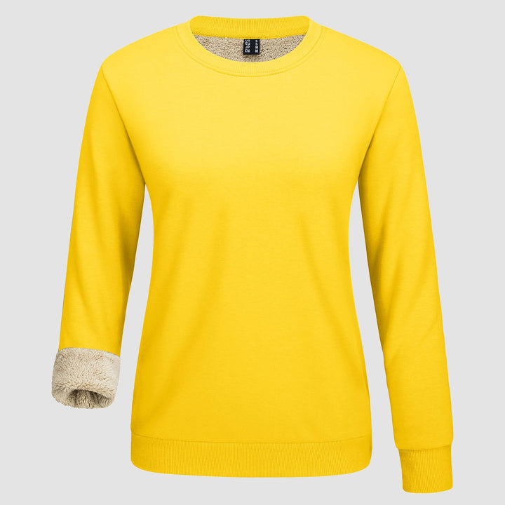 Dames-sweatshirt met fleecevoering en ronde hals