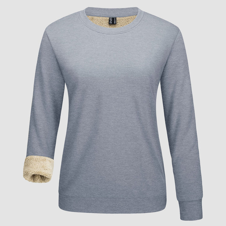 Dames-sweatshirt met fleecevoering en ronde hals