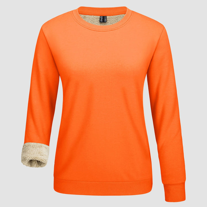 Dames-sweatshirt met fleecevoering en ronde hals