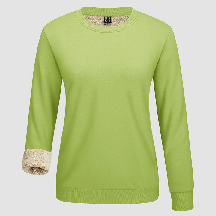 Dames-sweatshirt met fleecevoering en ronde hals
