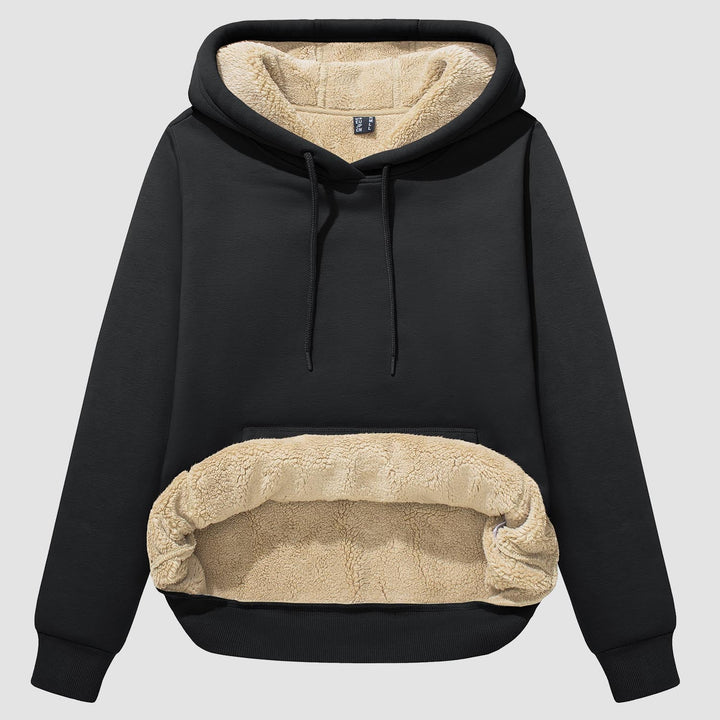 Sweat à Capuche Femme Doublé Sherpa avec Poche Kangourou