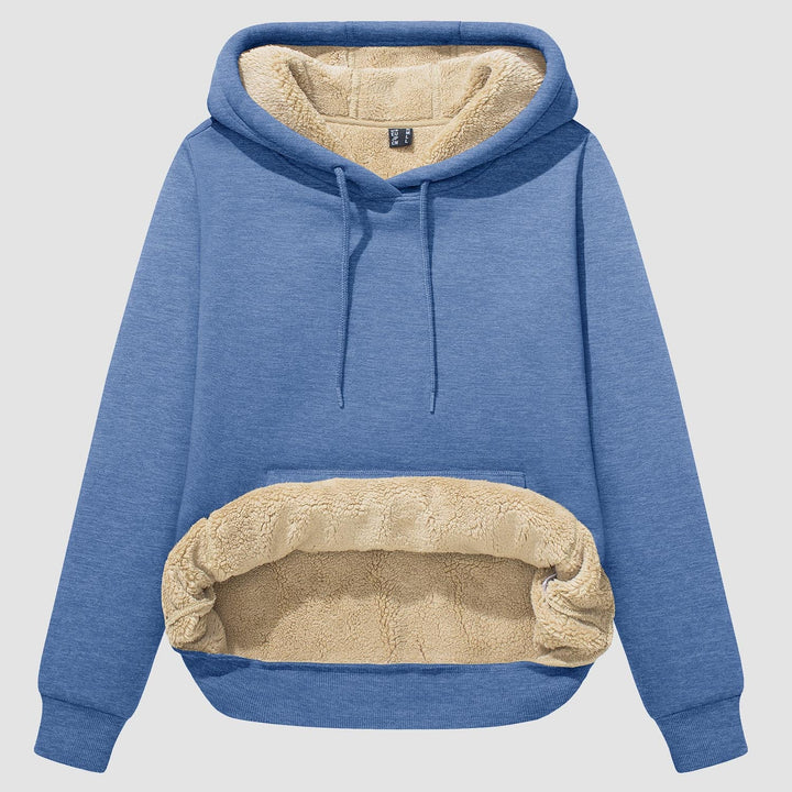 Sweat à Capuche Femme Doublé Sherpa avec Poche Kangourou