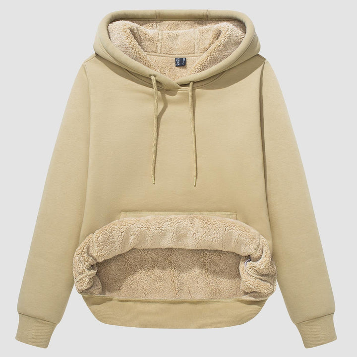 Sweat à Capuche Femme Doublé Sherpa avec Poche Kangourou