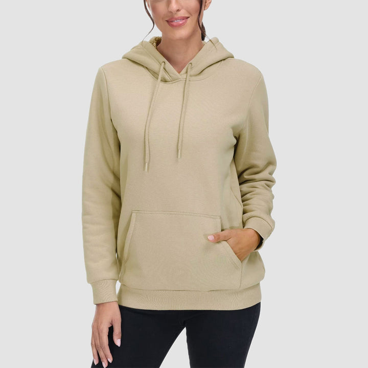 Sweat à Capuche Femme Doublé Sherpa avec Poche Kangourou