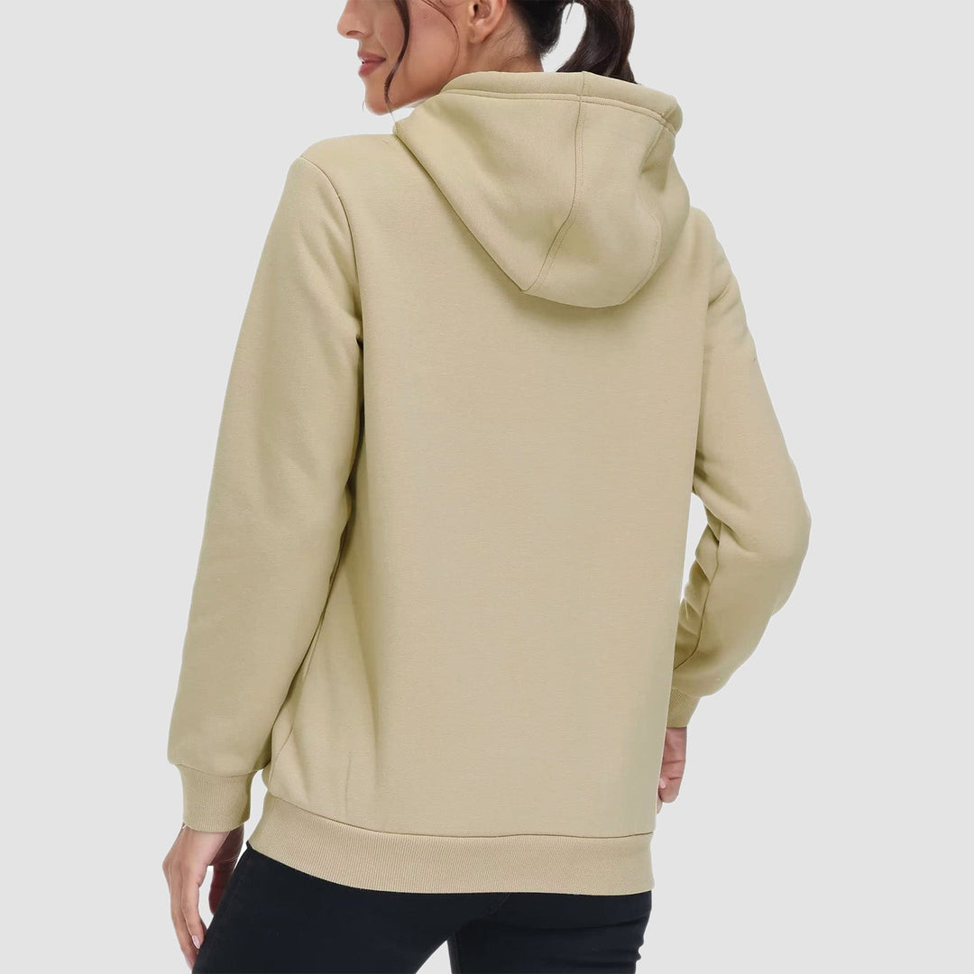 Sweat à Capuche Femme Doublé Sherpa avec Poche Kangourou