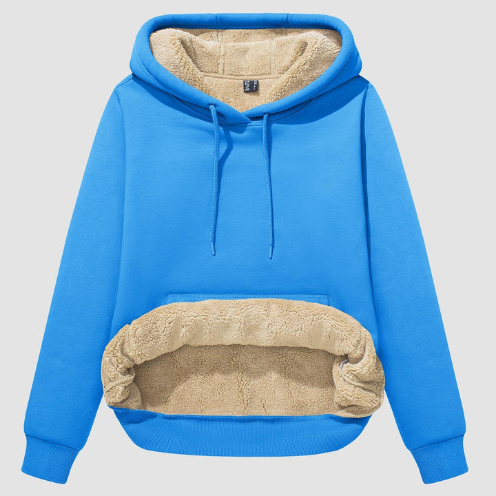 Sweat à Capuche Femme Doublé Sherpa avec Poche Kangourou