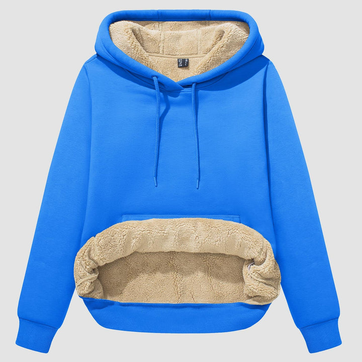 Sweat à Capuche Femme Doublé Sherpa avec Poche Kangourou