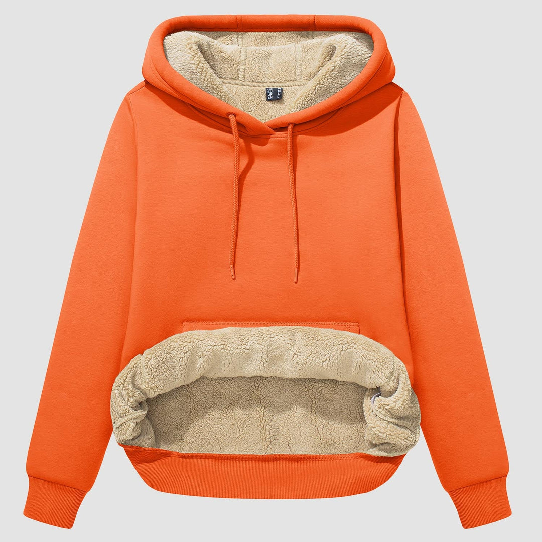 Sweat à Capuche Femme Doublé Sherpa avec Poche Kangourou