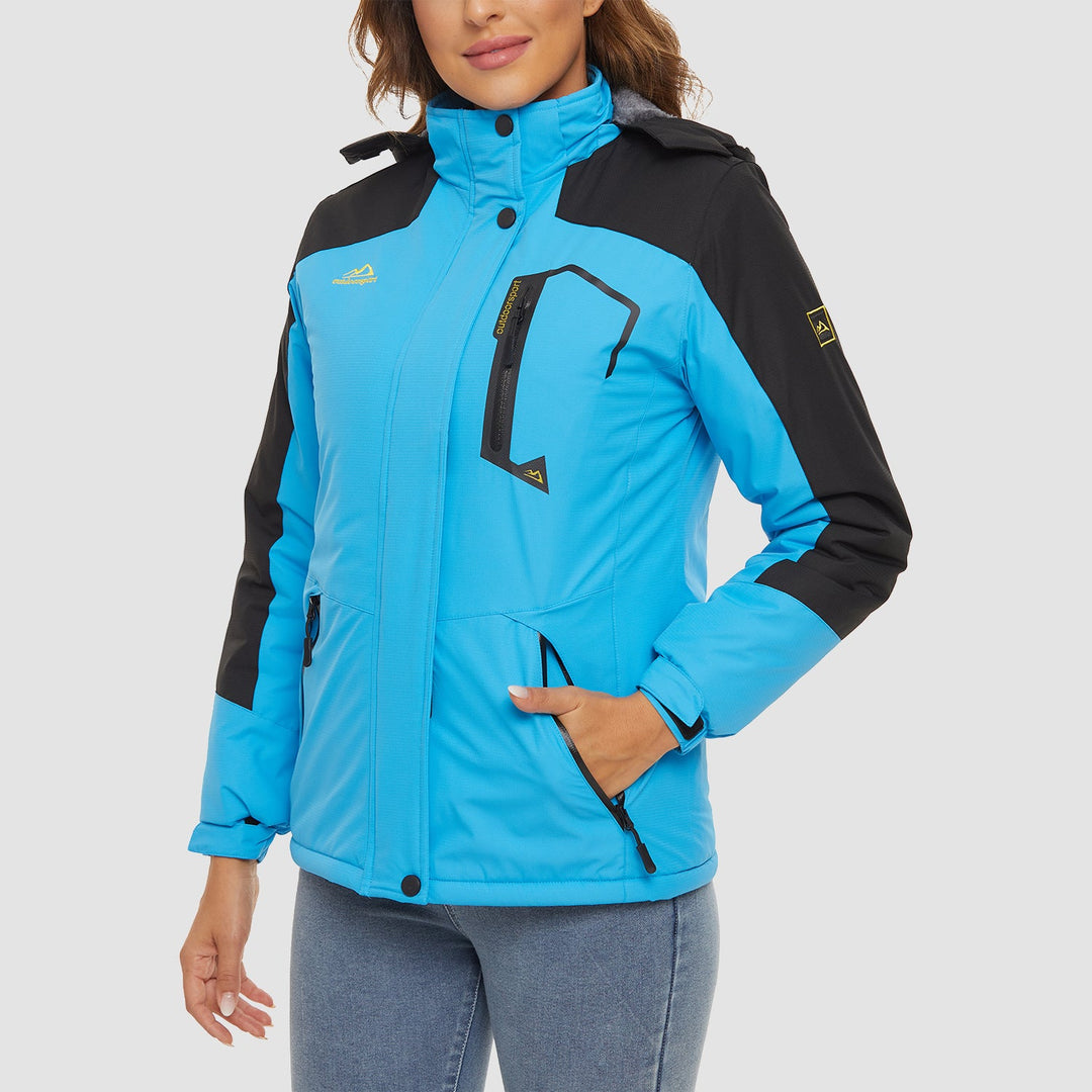 Waterdichte dames-ski-jas met fleecevoering