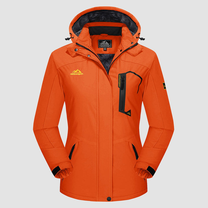 Veste de Ski Femme Doublée Polaire Imperméable Col Montant