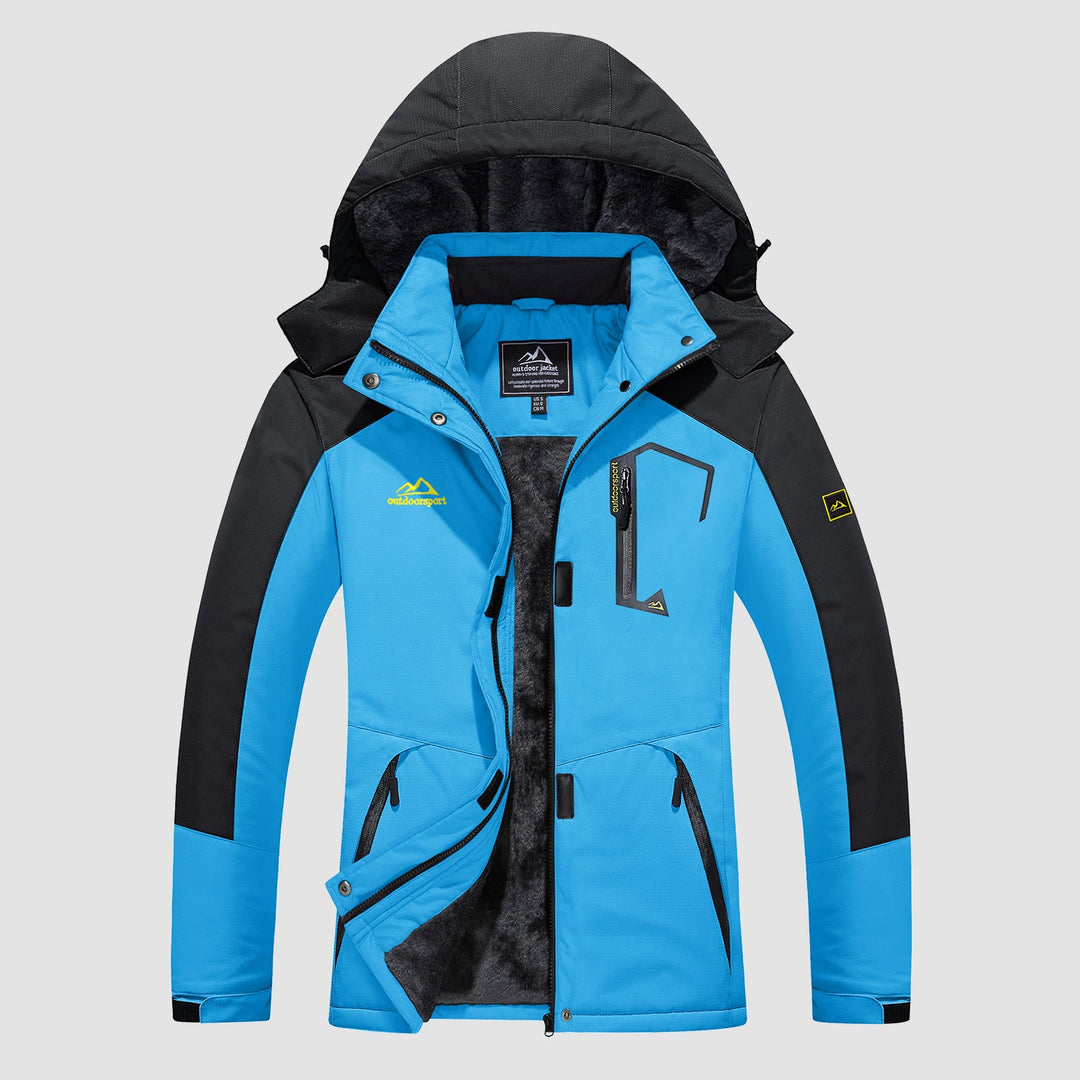 Veste de Ski Femme Doublée Polaire Imperméable Col Montant