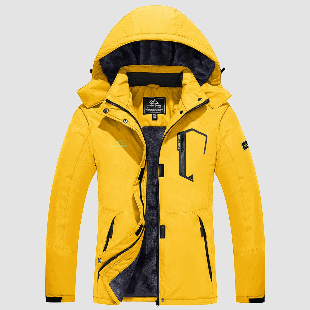 Veste de Ski Femme Doublée Polaire Imperméable Col Montant