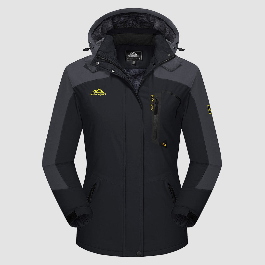 Veste de Ski Femme Doublée Polaire Imperméable Col Montant