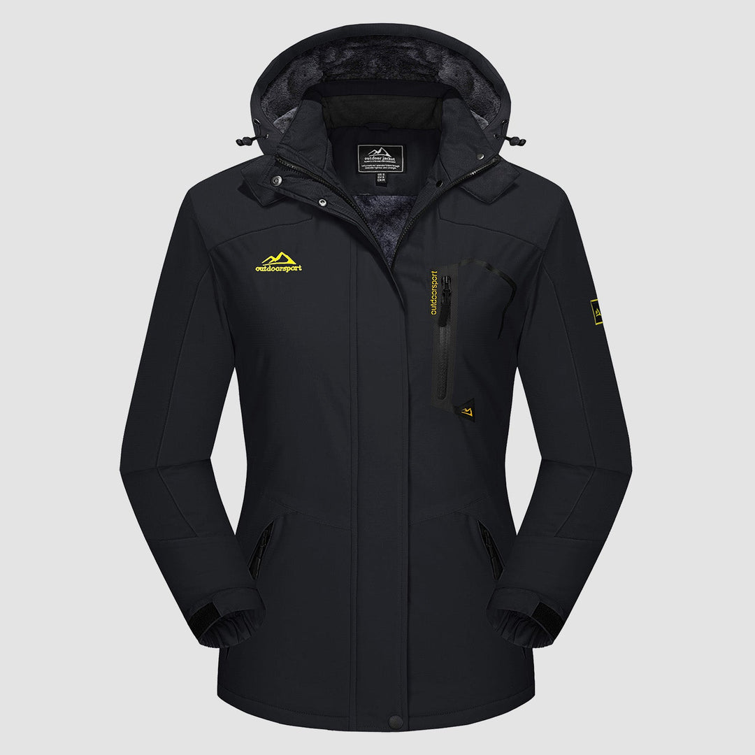 Veste de Ski Femme Doublée Polaire Imperméable Col Montant