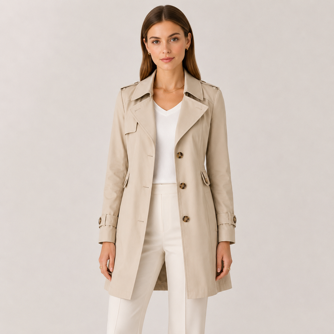 Trench Léger Femme – Col Classique Coupe Cintrée