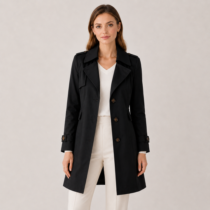 Trench Léger Femme – Col Classique Coupe Cintrée