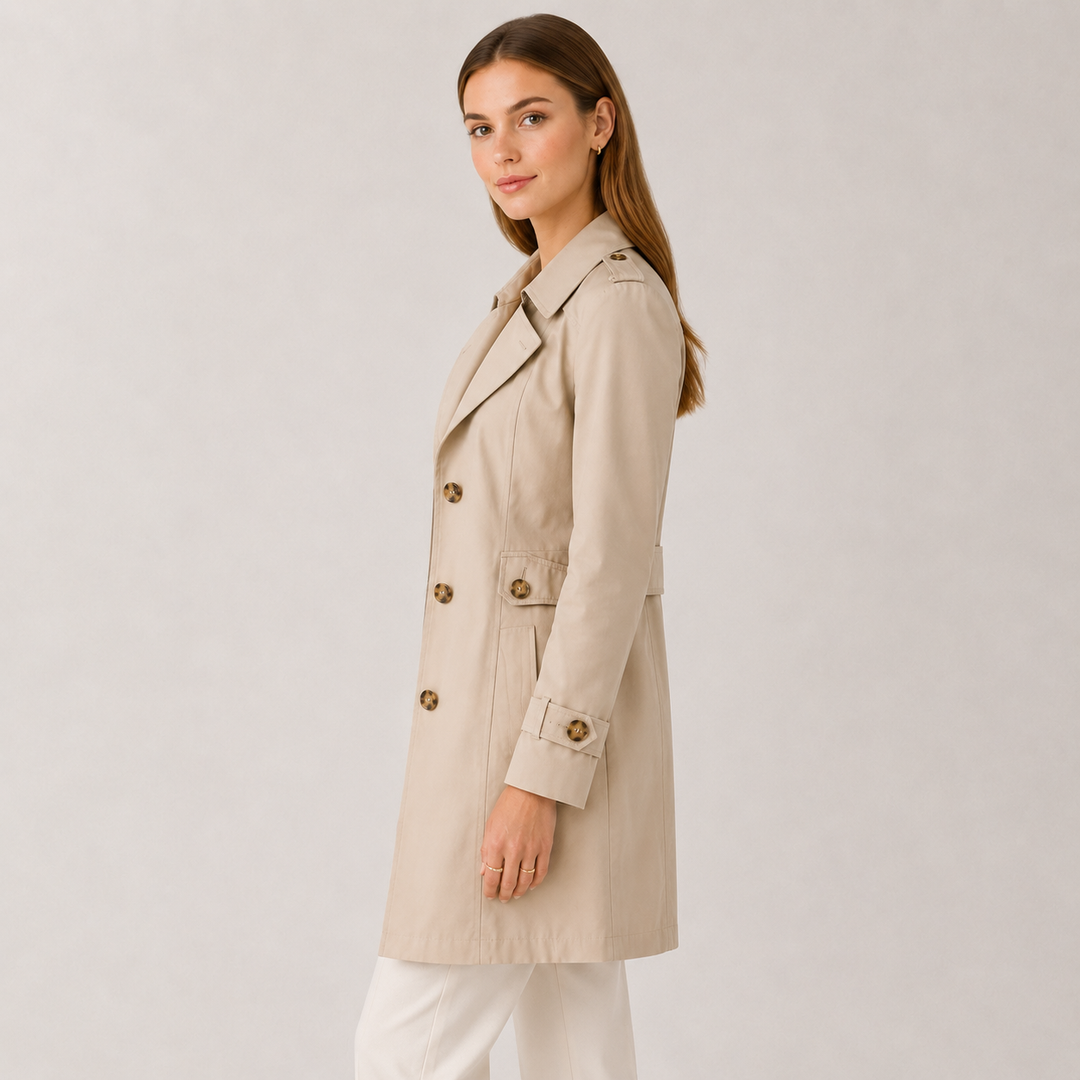Trench Léger Femme – Col Classique Coupe Cintrée
