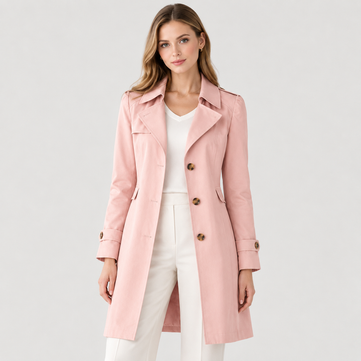 Trench Léger Femme – Col Classique Coupe Cintrée