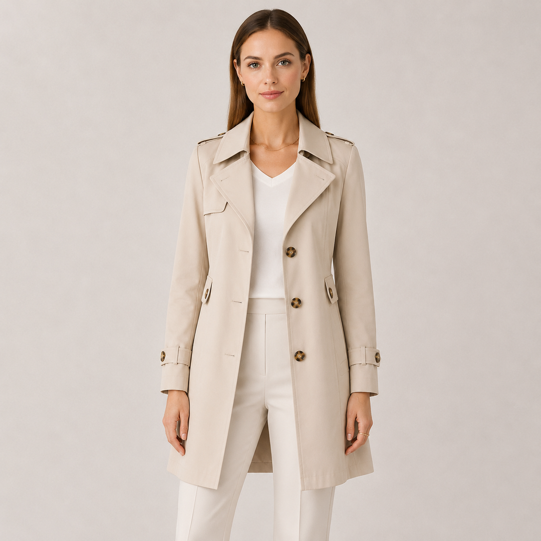 Trench Léger Femme – Col Classique Coupe Cintrée