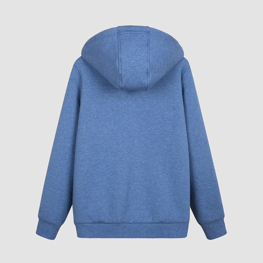 Sweat à Capuche Femme Doublé Sherpa Zippé avec Poches