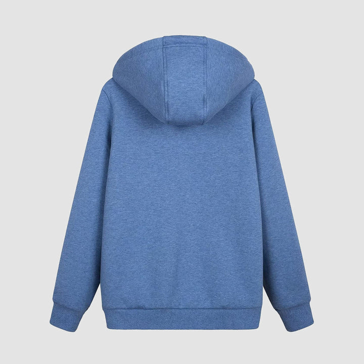 Sweat à Capuche Femme Doublé Sherpa Zippé avec Poches