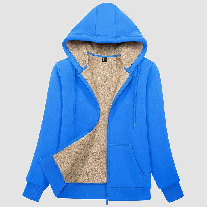 Sweat à Capuche Femme Doublé Sherpa Zippé avec Poches