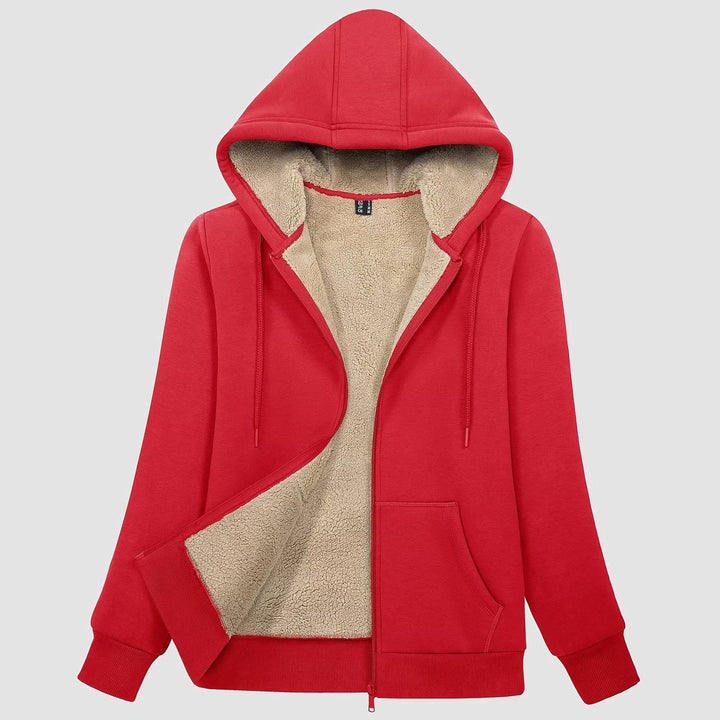 Sweat à Capuche Femme Doublé Sherpa Zippé avec Poches