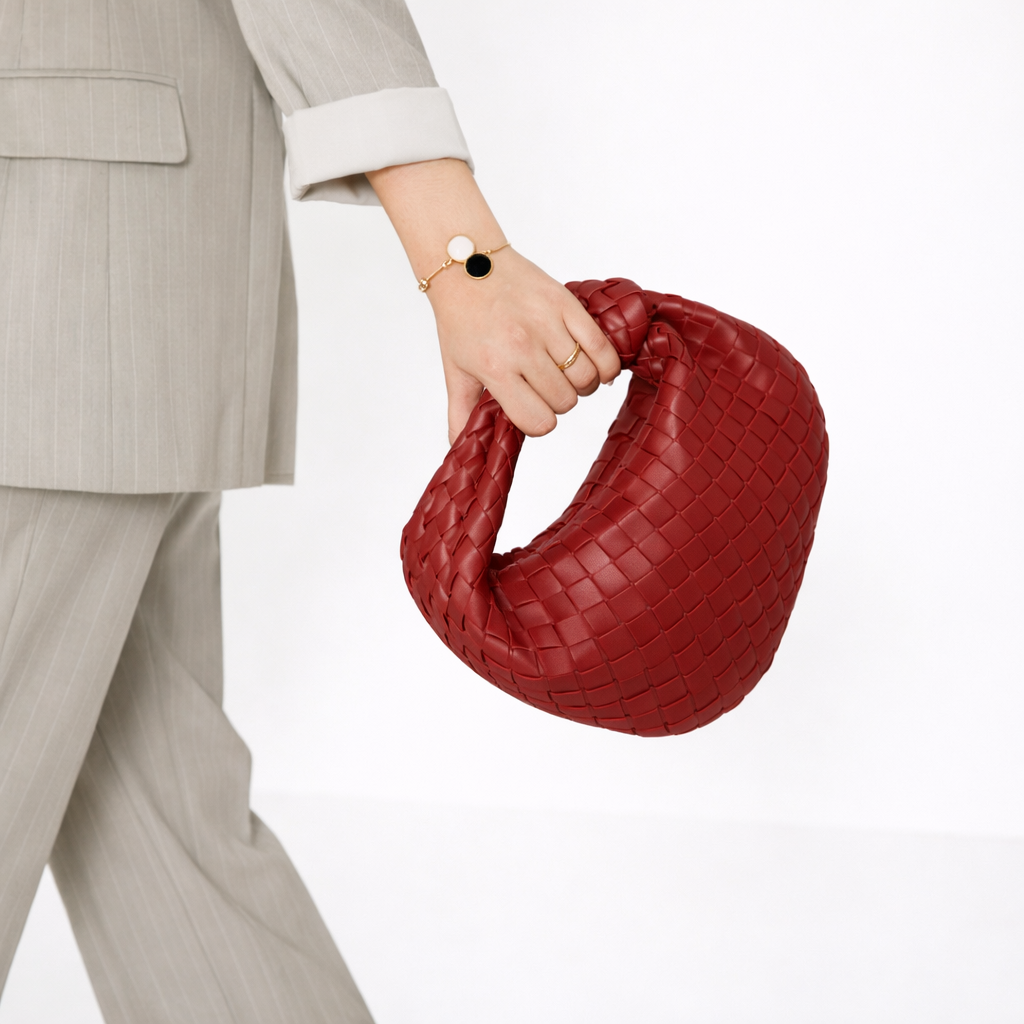 Sac à Main Tressé Femme – Anse Nouée en Cuir Vegan Souple