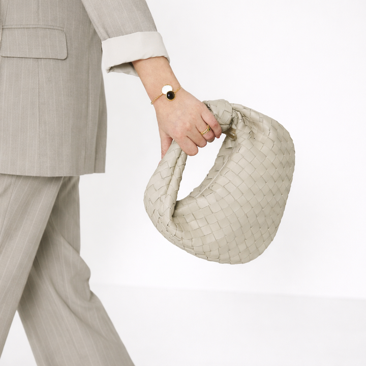 Sac à Main Tressé Femme – Anse Nouée en Cuir Vegan Souple