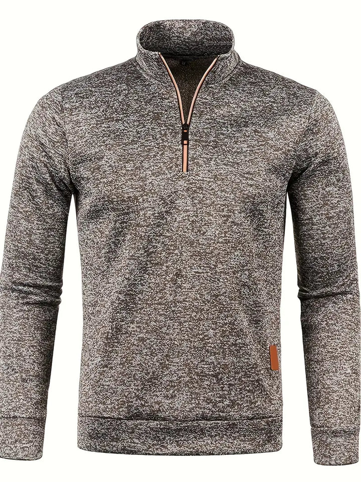 Maglione da uomo in pile con mezza cerniera e collo alto